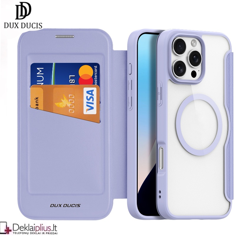 Dux Ducis Skin X Pro dirbtinos odos dėklas violetinis su magsafe (Apple Iphone 16 Pro Max) Dux Ducis Skin X Pro dirbtinos odos dėklas violetinis su magsafe (Apple Iphone 16 Pro Max)
